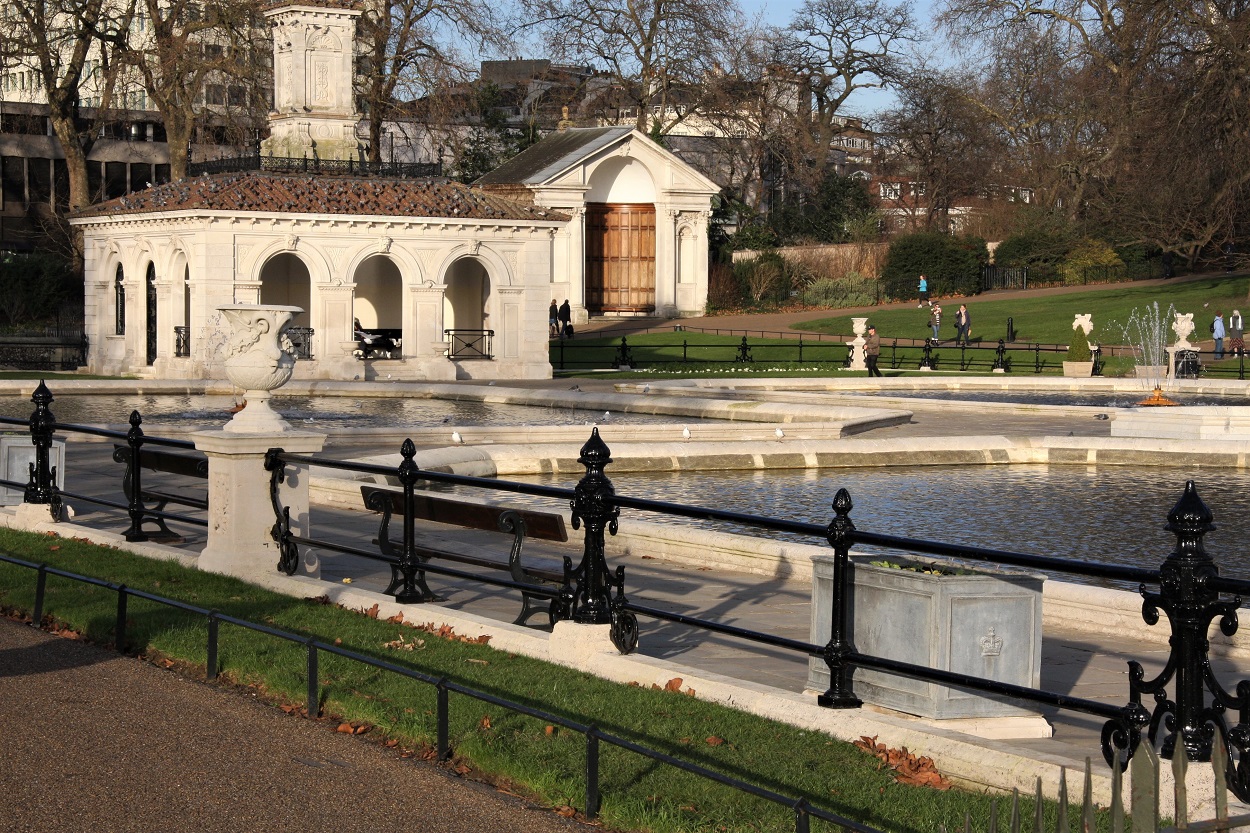 fountains and ponds